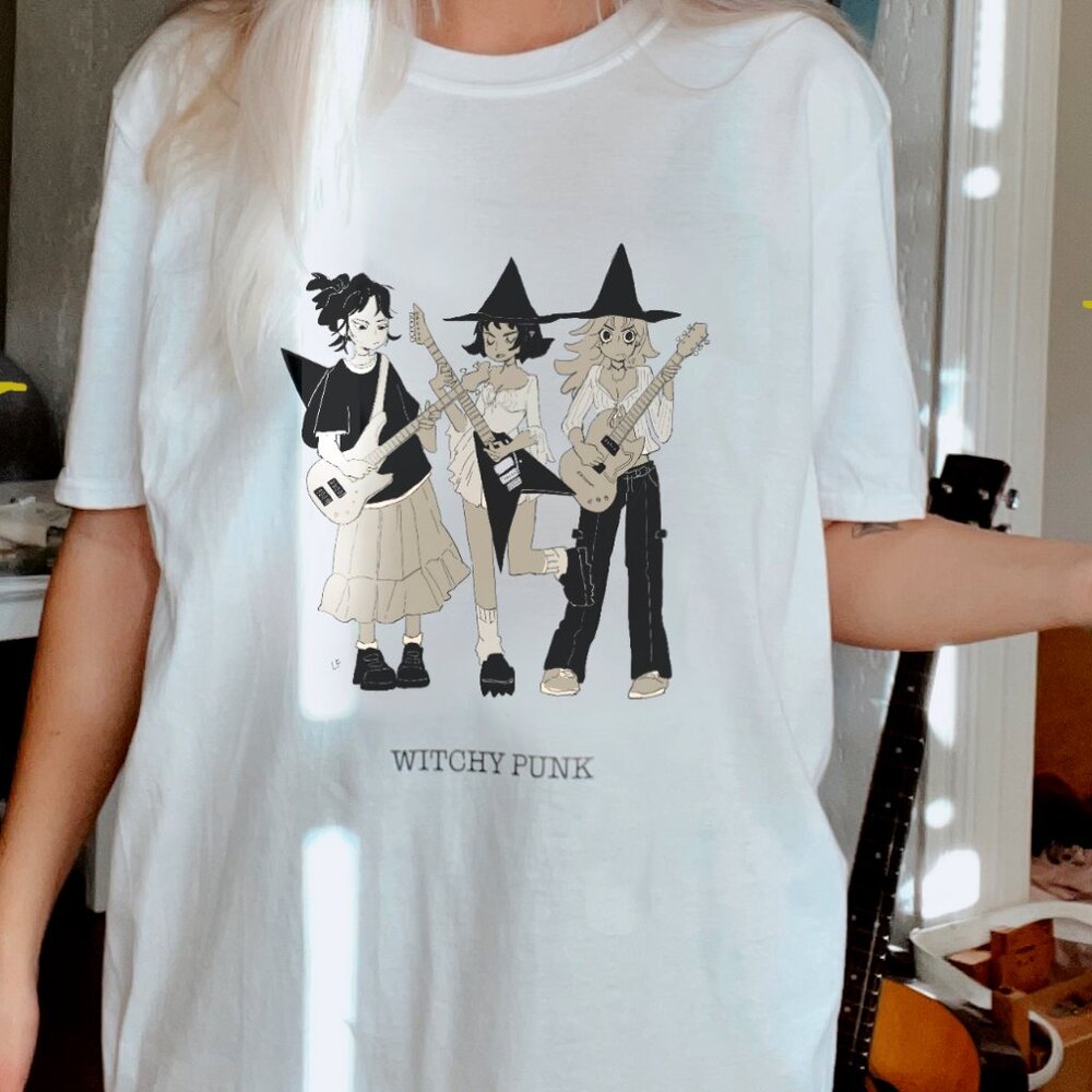 Libbyframe Witches White T-Shirt
